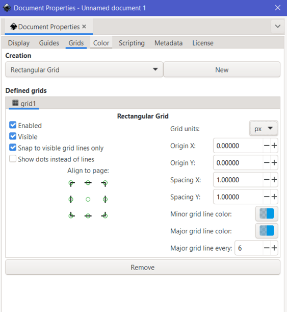 Setting Grid Properties Setting Grid Properties